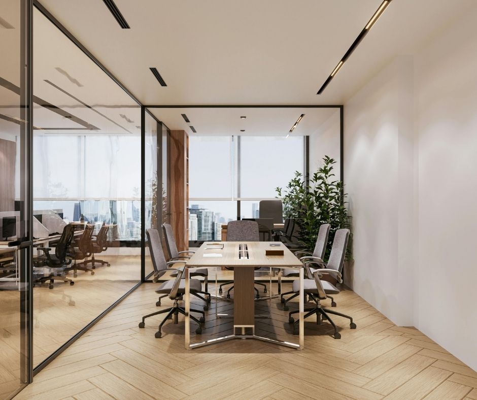 Modern Office Conference Room with Natural Light