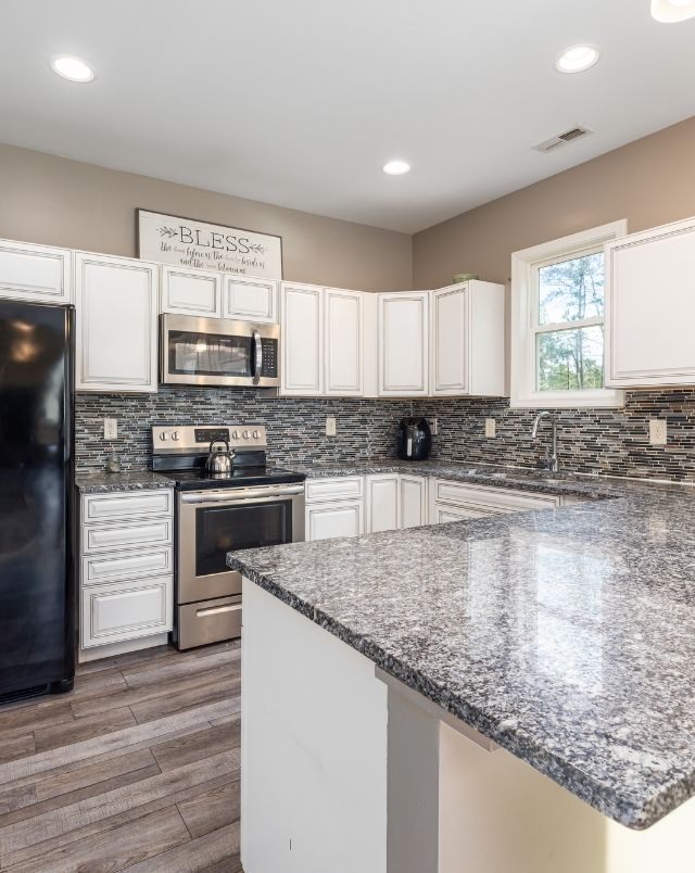 Black and Gray Granite Counter Top